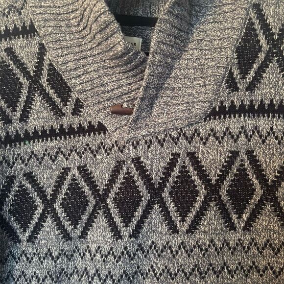 Haggar Men's Large Gray Argyle Pullover Sweater Long Sleeve Casual - Picture 2 of 7